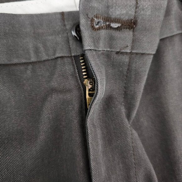 Cintas Comfort Flex Chino Flat Front Cotton Blend Gray Uniform Workwear Pants - Picture 4 of 7